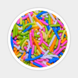 Neon Pastel Rainbow Vermicelli Sprinkles Dessert Candy Photograph Magnet